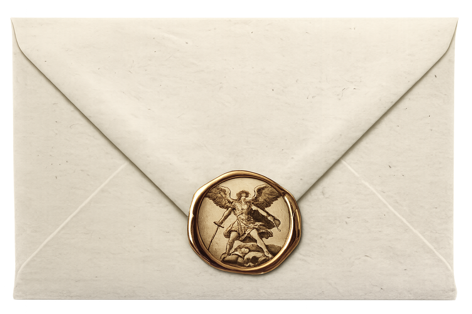 Wedding invitation envelope with wax seal