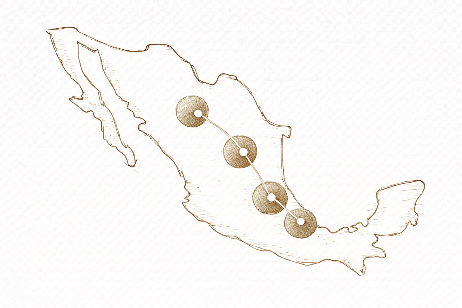 Map of Mexico showing airport locations and routes to San Miguel de Allende